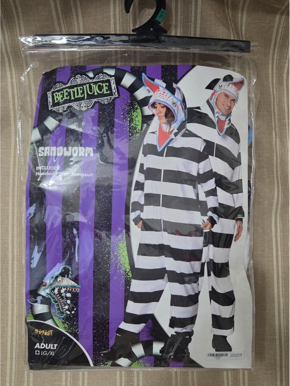 Spirit Halloween Beetlejuice Sandworm Hooded Jumpsuit Adult Costume L/XL